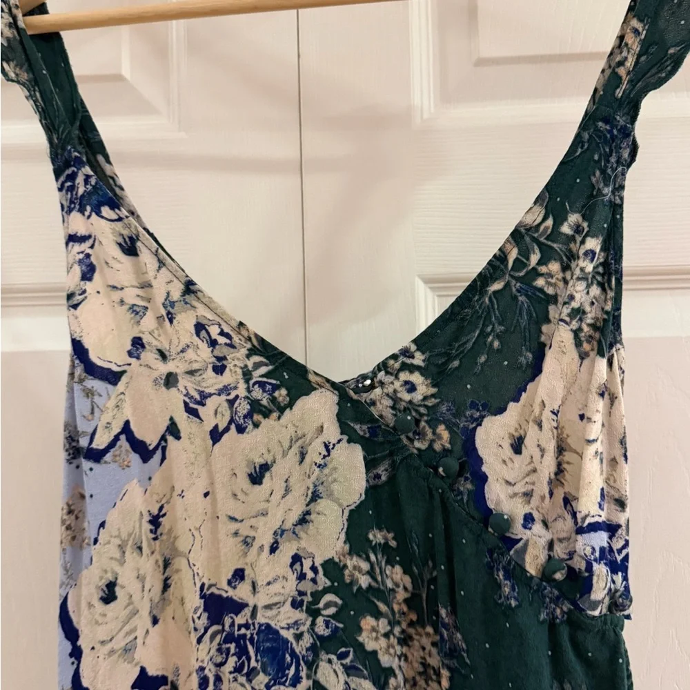 Free People Lauria Blue and White Floral Slip Dress - Picture 3 of 6